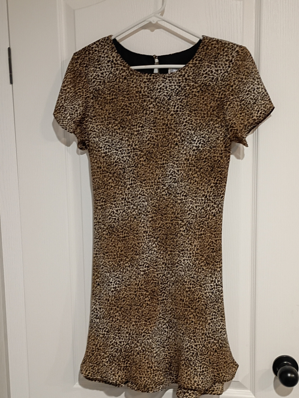 Jessica Howard Leopard Print Mini Dress - Brown and Black - Size 10P